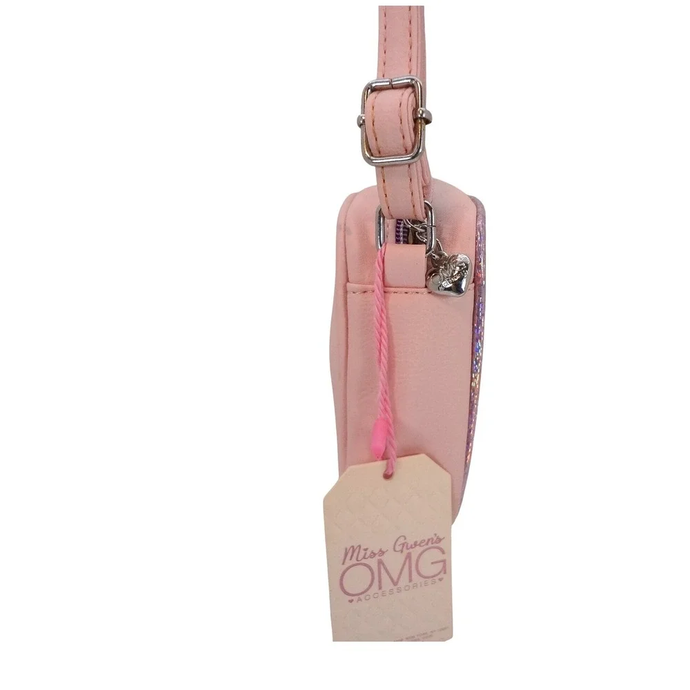 Miss Gwen's OMG‎ Accessories Crossbody Bag Pink New Love Glitter Hearts NWT